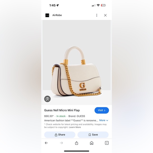 Guess Nelly micro mini flap crossbody leather bag with gold hardware - Picture 13 of 14